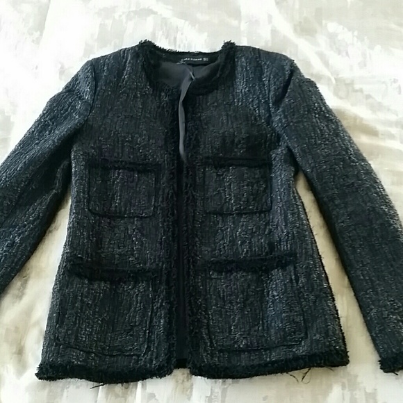 Zara Jackets & Blazers - Zara Black Tweed Blazer